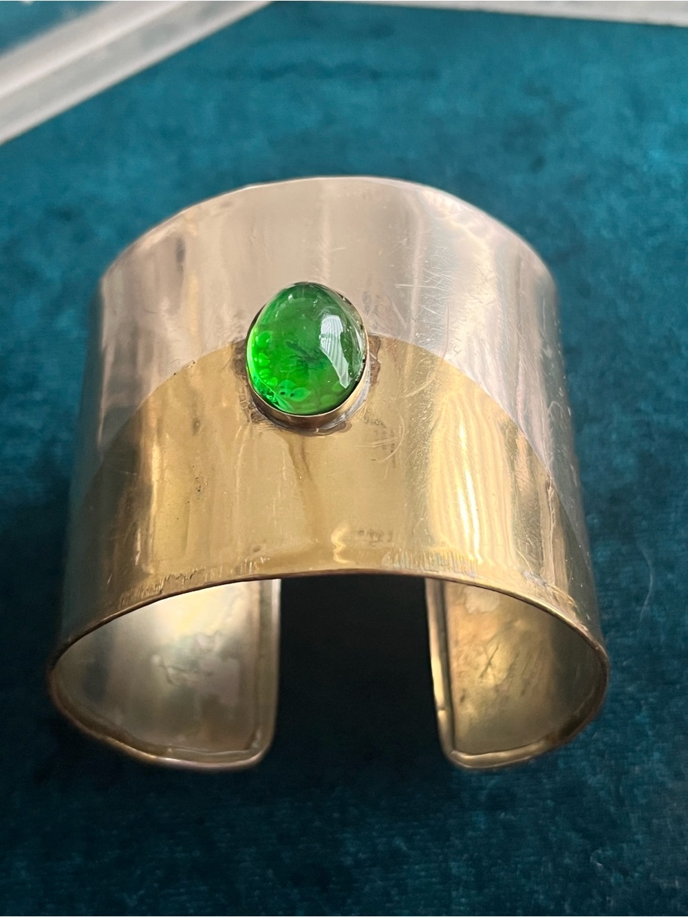 Vintage Sabanelli Brutalist / Modernist Metal Cuff Italian MCM